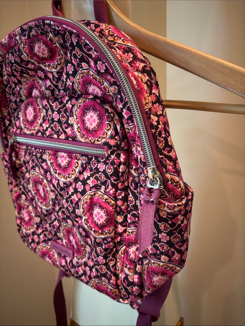 Vera Bradley Iconic Small Backpack in Raspberry Medallion - Picture 3 of 8